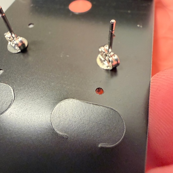 New White Moissanite Six-Prong stud  Earrings - Picture 10 of 11